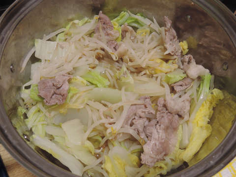 Image: 141126 白菜と豚肉ともやしのポン酢蒸し煮