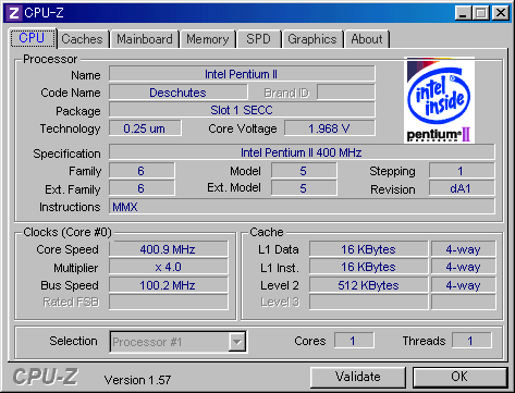 Image: Pentium II - CPU-Z