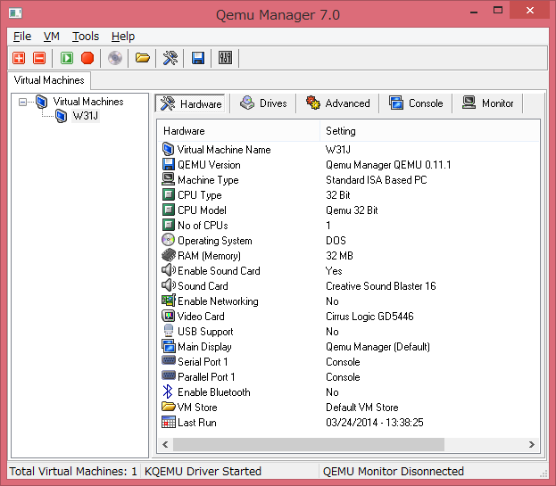 Image: Hardware - Qemu Manager