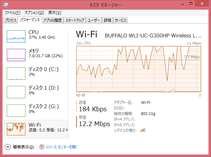 Image: WiMAX下り速度 - 富山大学RingServer