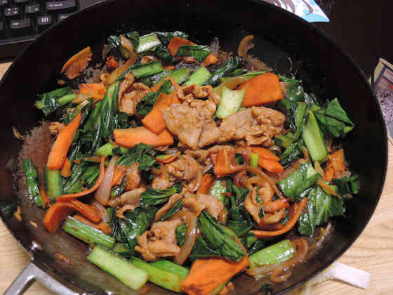 Image: 150126 小松菜と豚バラ肉の味噌炒め / 栄養成分について