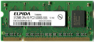 200pin S.O.DIMM DDR2-667 512MB(ELPIDA PC2-5300S-555)