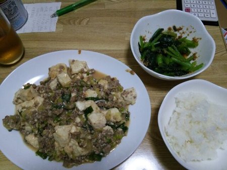 Image: 140804 麻婆豆腐/小松菜のすりごま和え [cook]