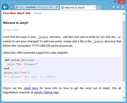Image: 静的ブログウェブサイト生成ツール『Jekyll』