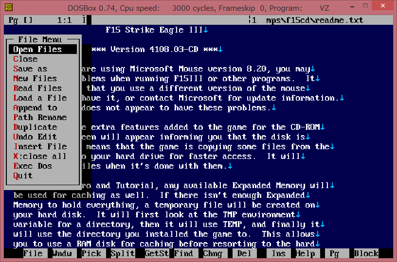 Image: overlay - DOSBox 0.74 VZ