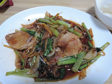 Image: 140921 小松菜と豚肉のしょうが焼き風