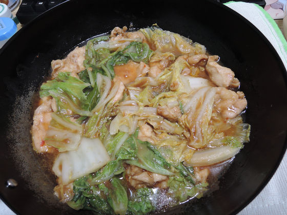 Image: 141017 白菜と鶏むね肉の豆板醤炒め