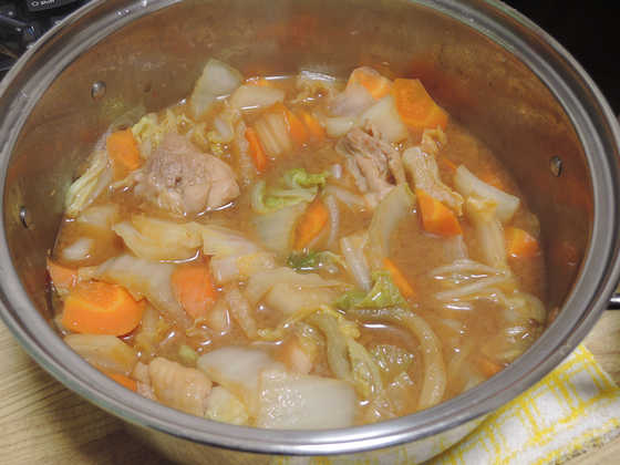 Image: 141209 鶏肉 白菜 ピリ辛味噌スープ