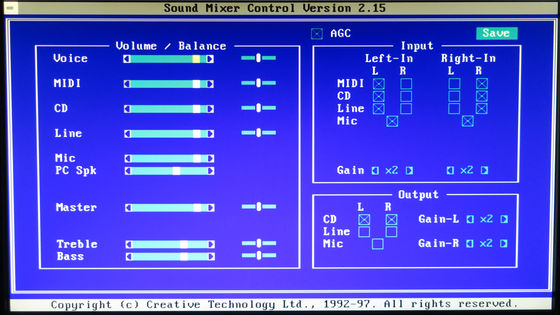 Image: Sound Blaster 16 MIXERSET