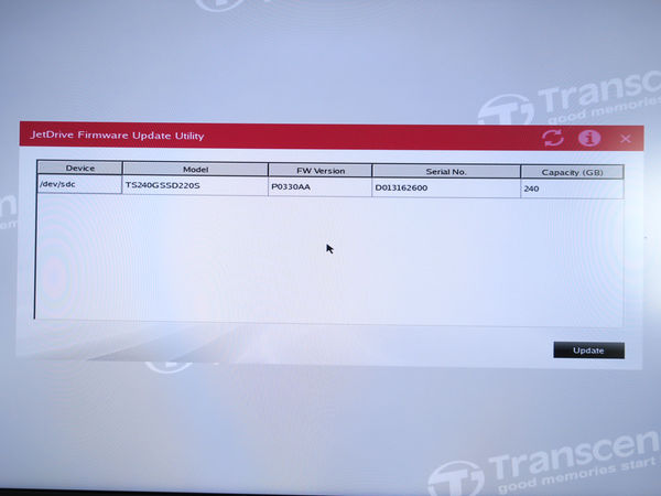 Image: Transcend SSD220Sのファームウェアを更新