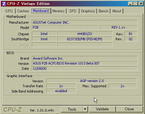 Image: CPU-Z Vintage Edition running on Pentium III