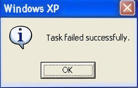 Image: Task failed successfully / No keyboard, press F1 to continue