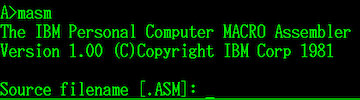 Image: MASM 1.0のサンプルプログラムを動かしてみる [PS/55]
