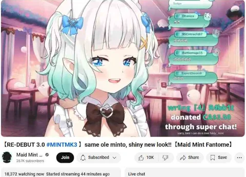 Image: 241101 MINT chilling with new look and cute face movement [VTuber]