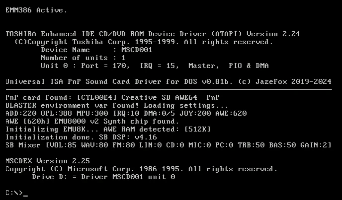 Image: DOS用万能ISA PnPサウンドドライバー UNISOUND