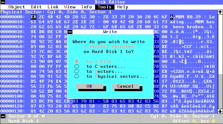 Image: Norton Utilities Disk Editor