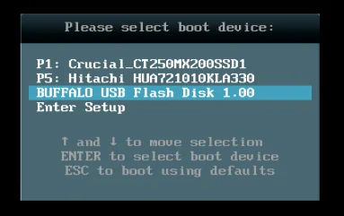 Image: select boot device