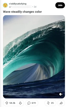 Image: 260904 Wave steadily changes color [r/oddlysatisfying]